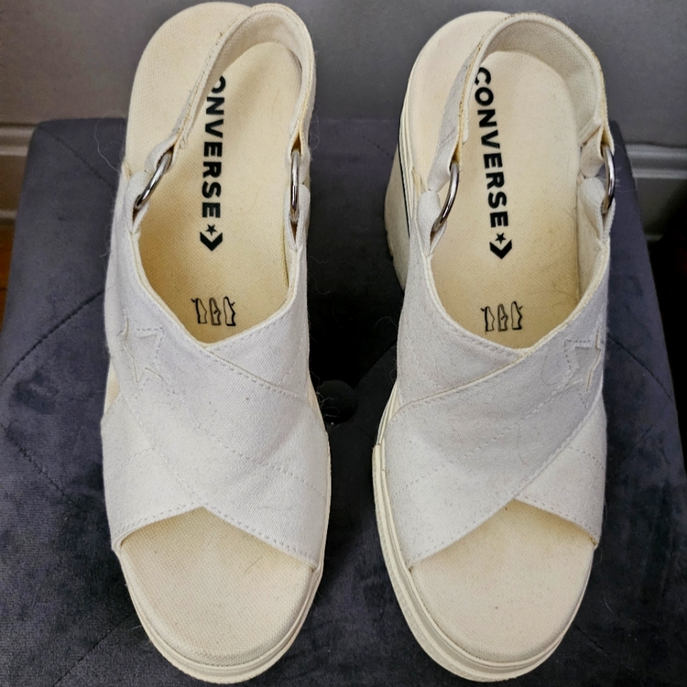 Converse One Star Boardwalk Strut Block Heel Platform Sandals size 9